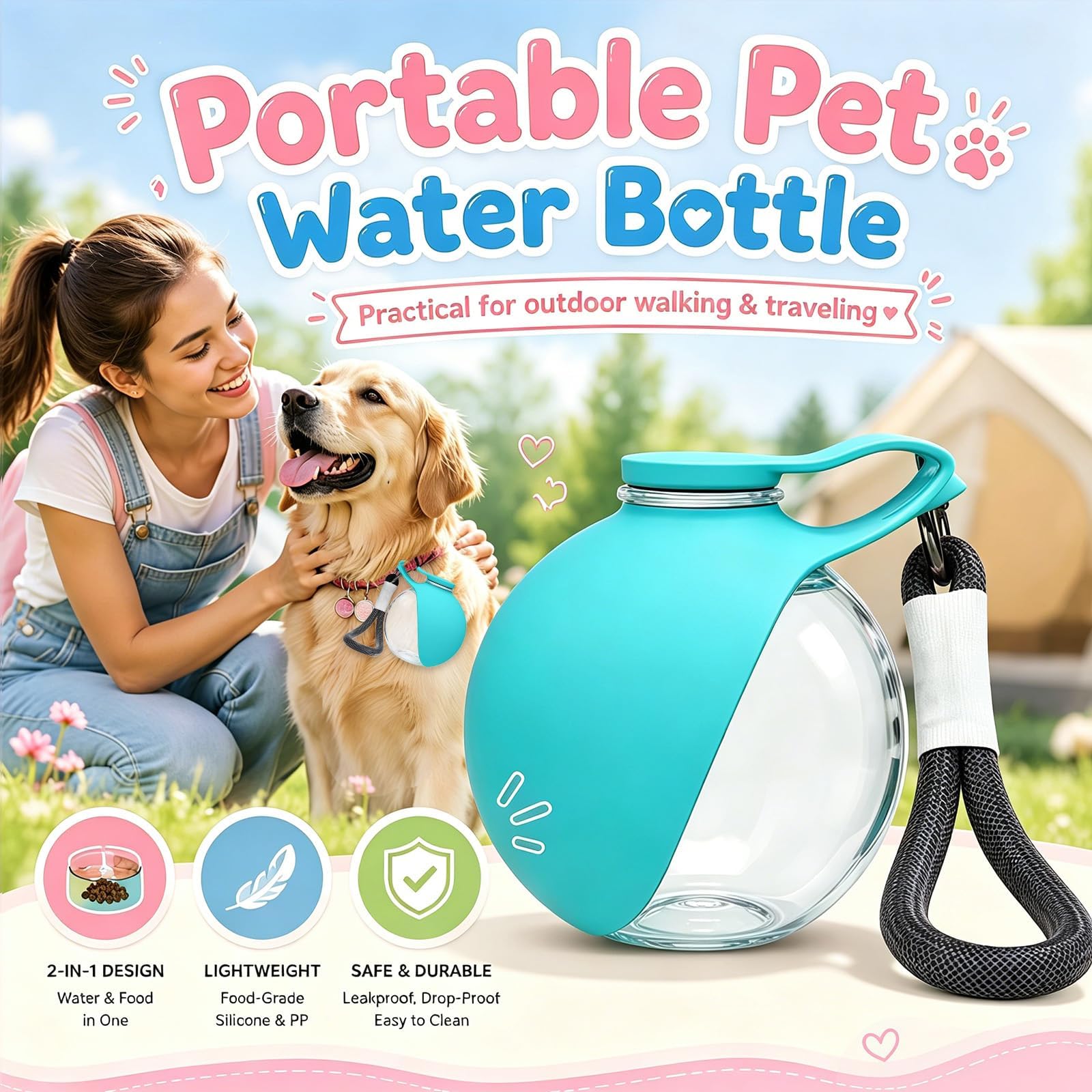 Pet Supplies Dog Food - New 2026 2 in 1 Portable