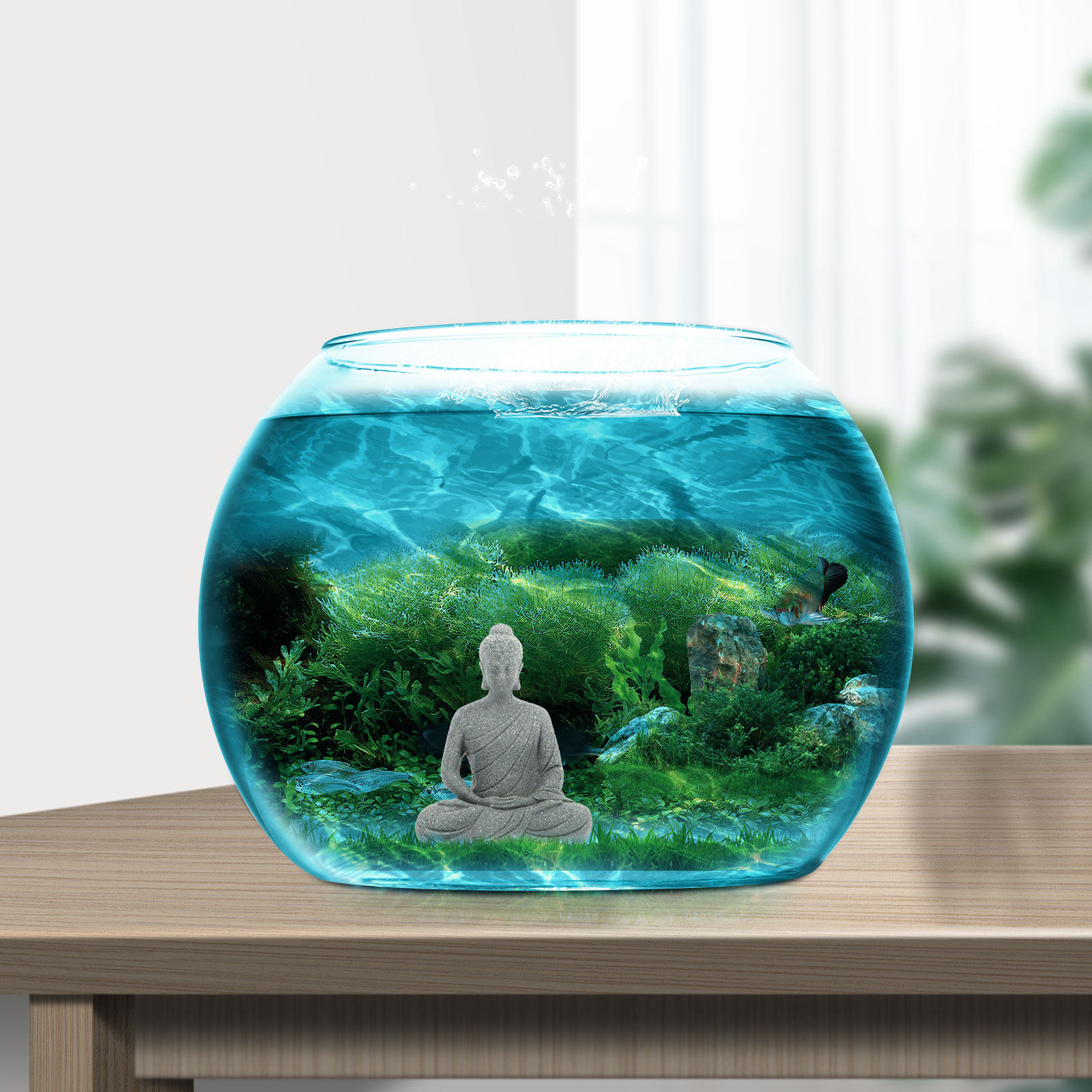 Mini Buddha Statue Resin Aquar - Aquarium Fish Tank review and price