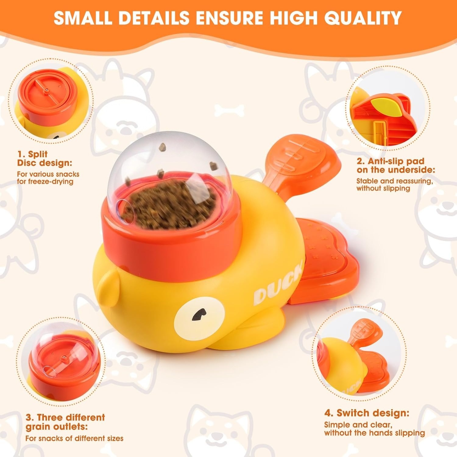Yellow Duck Pet Snack Dispense - Pet Supplies Dog Food review and price