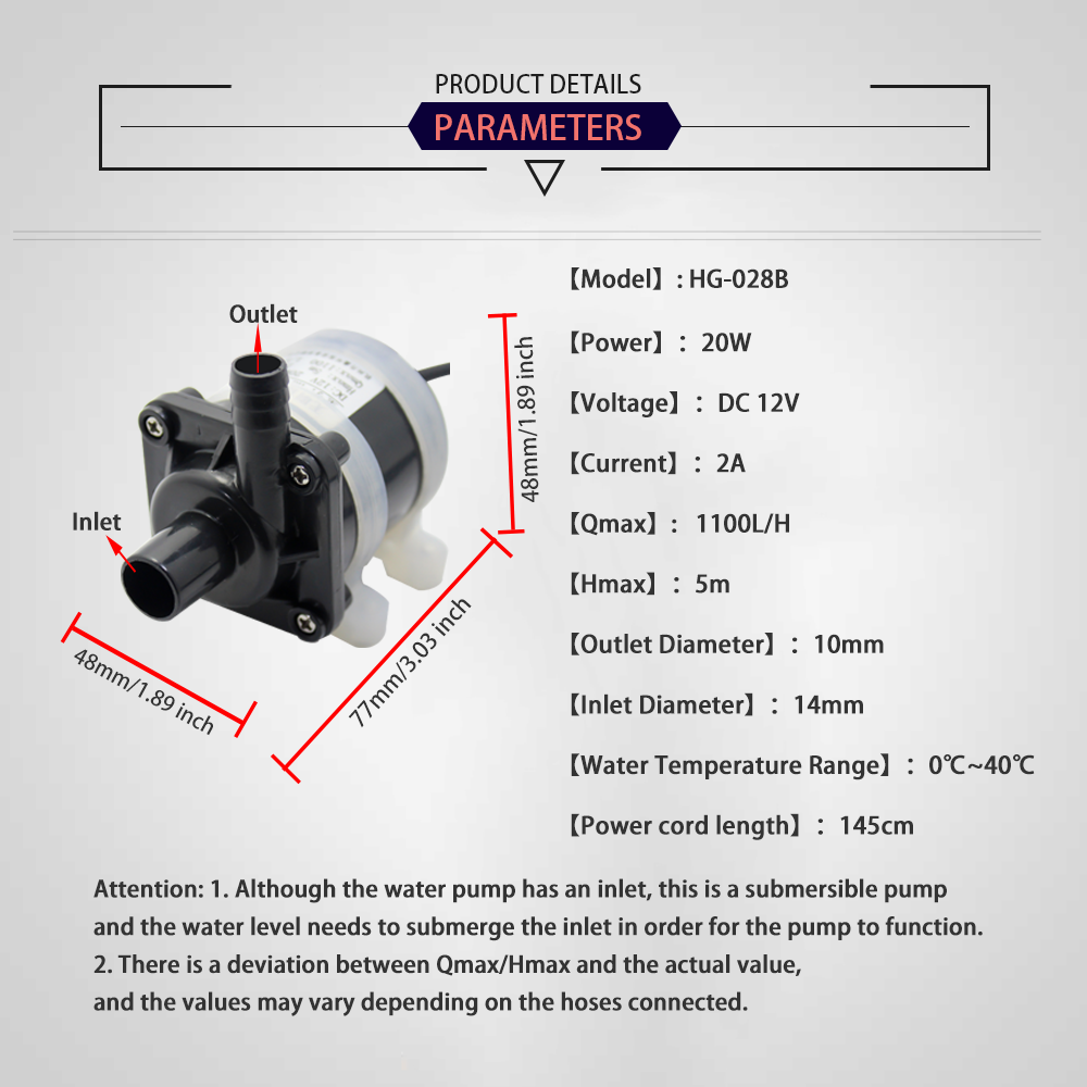 12V DC Brushless Small Submers - Aquarium Fish Tank review and price